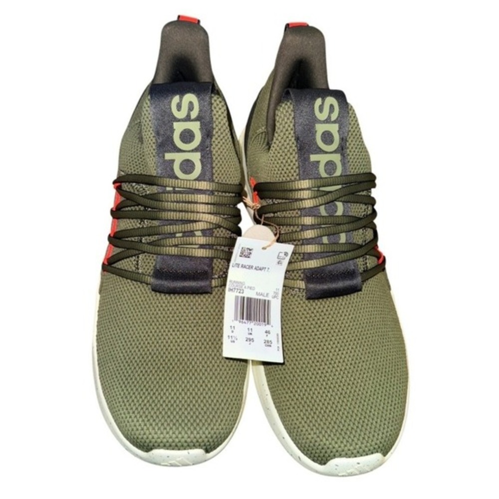NEW Adidas Lite Racer Adapt 7.0 Mens 11.5 Running Shoes Green IH7723 Slip On